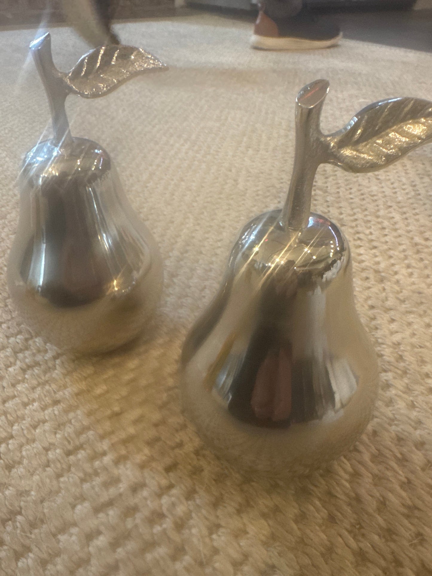 Silver Pear w/Gold Leaf