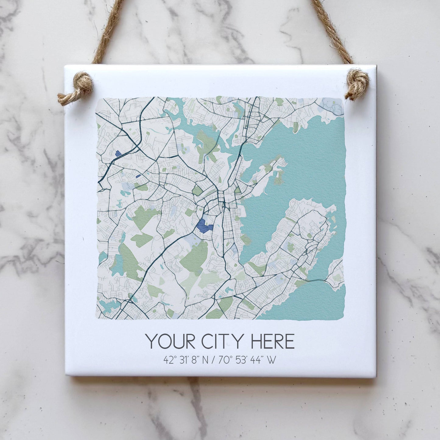 Custom Map Tile Wall Sign - Mini Square - Custom Order