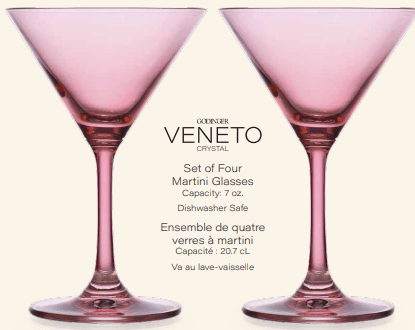 Set of Four Veneto Martini Glasses