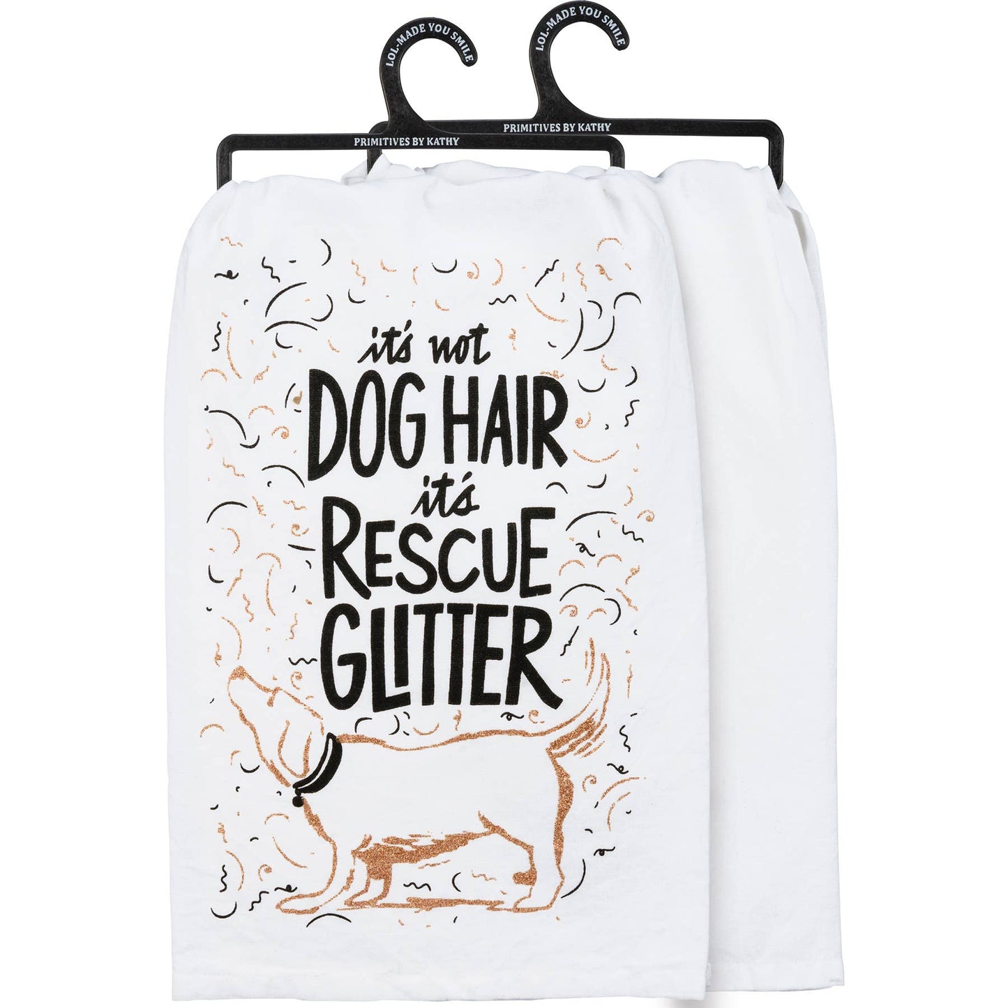 Not Dog Hair It's Rescue Glitter Kitchen Towel