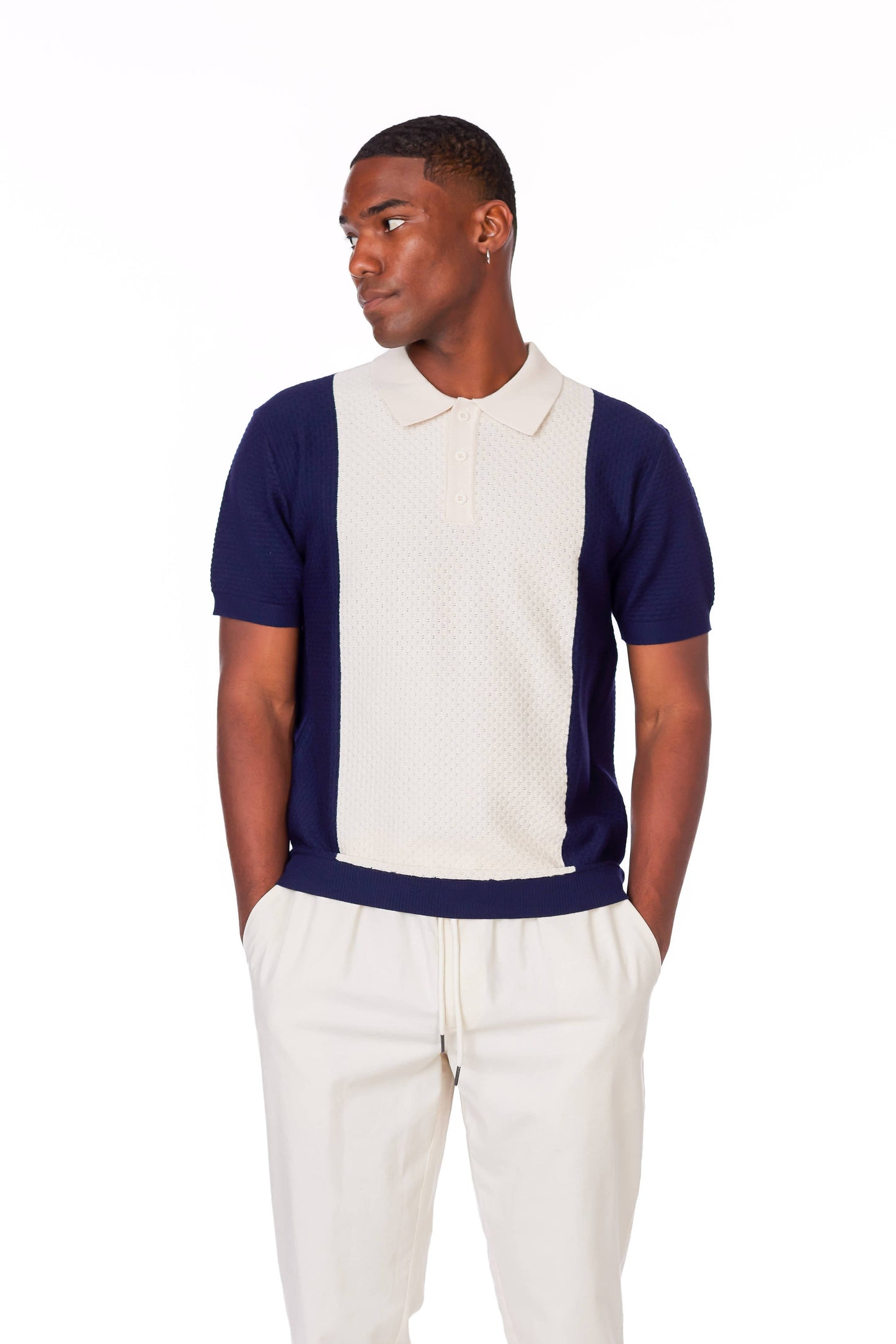 Men's Textured Polo Shirt