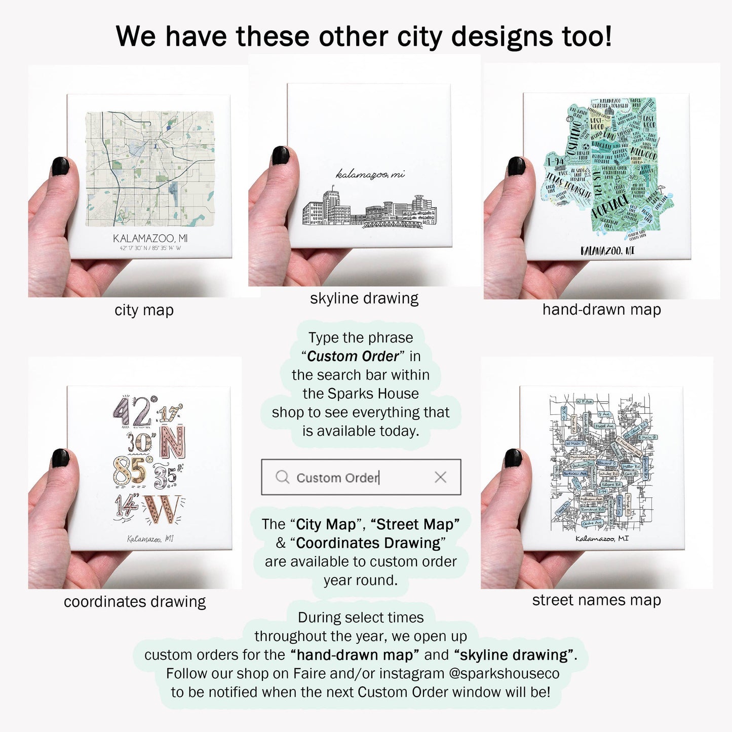 Watercolor City Map Coasters - Your City - Custom Order