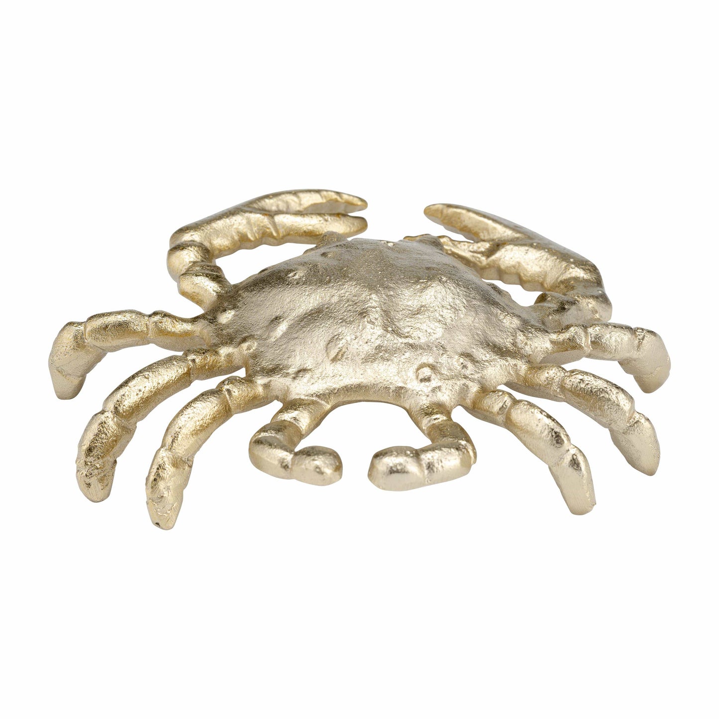 Decorative Figurine - Gold Metal Coastal Crab Decor, 7 in.