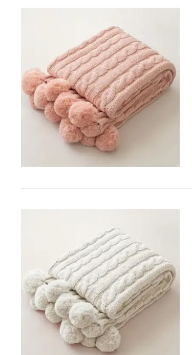 Blankets w/Pom poms