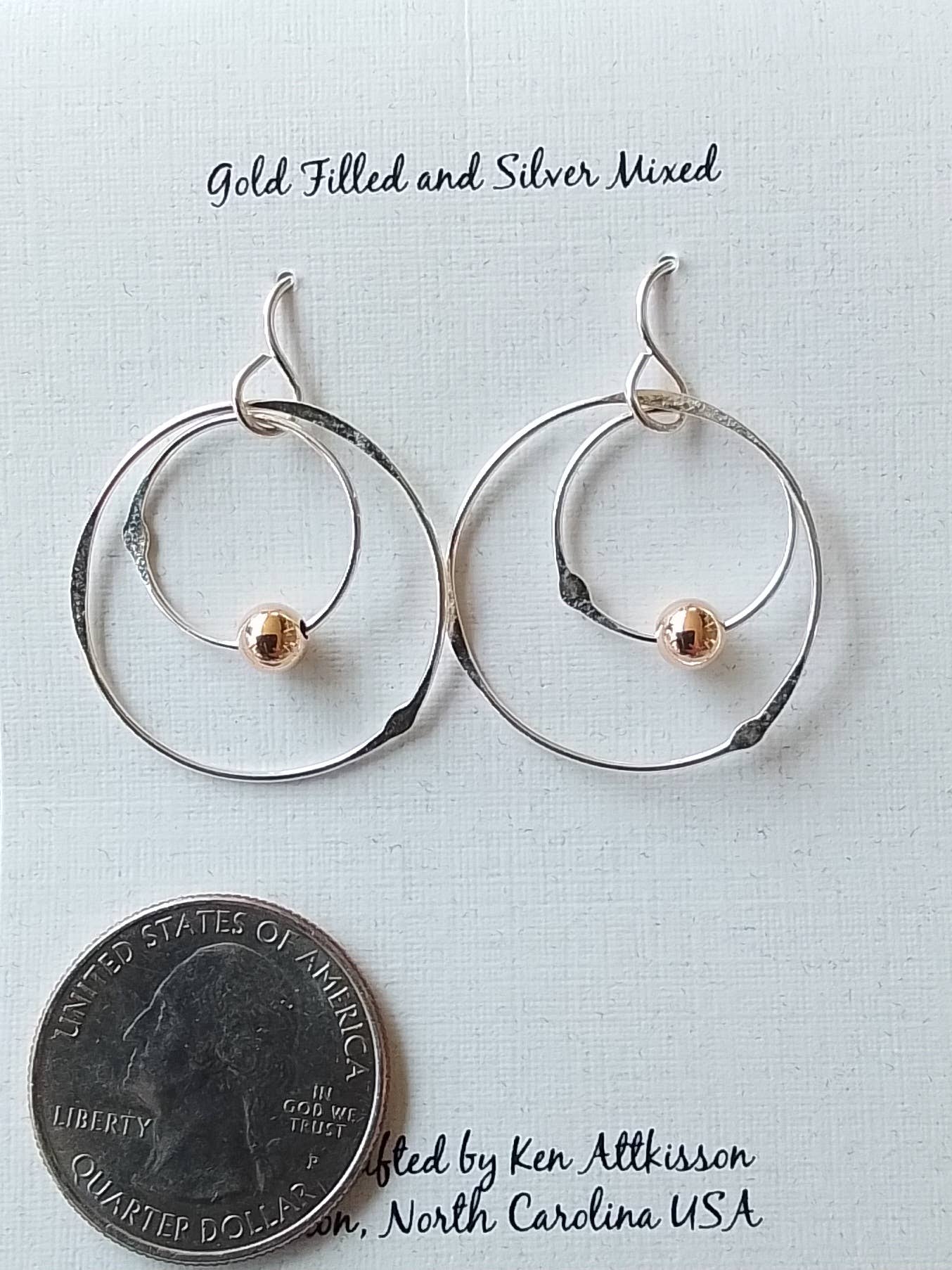 Sterling Silver Lg. Multiple Circle 14K Gold Filled Bead