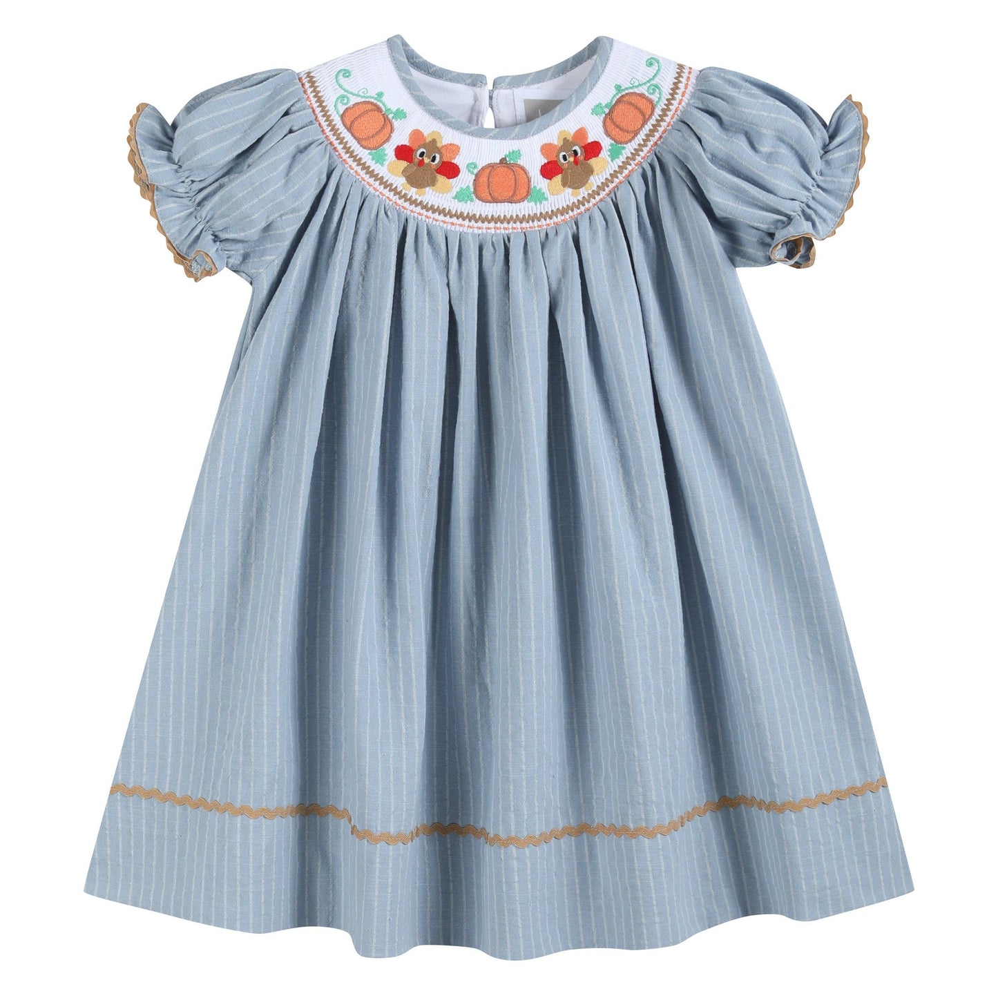 Light Blue Pinstripe Turkey Dress