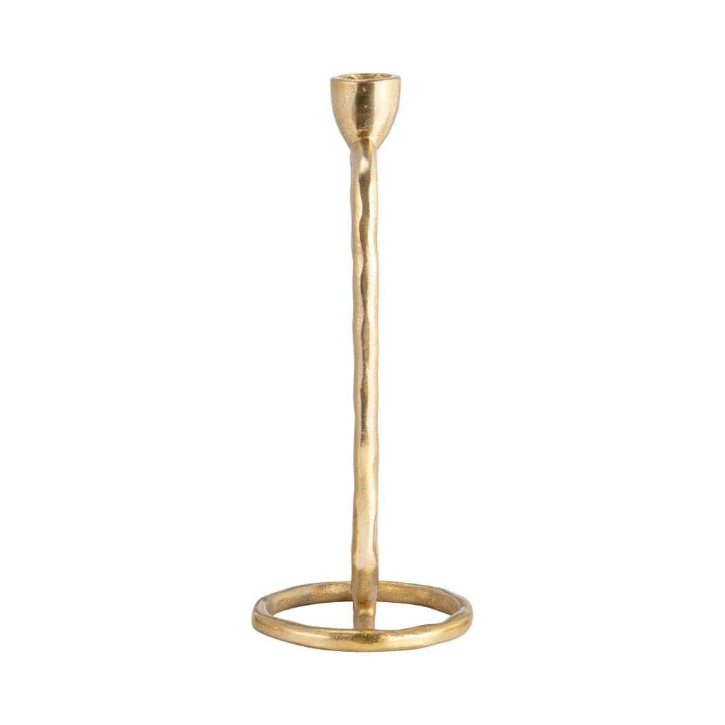 Metal Open Oval Taper Candle Holder - Gold, 10 in.
