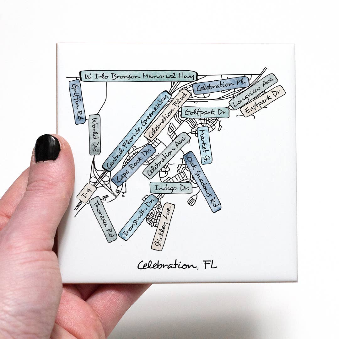 Street Names Map Coasters -