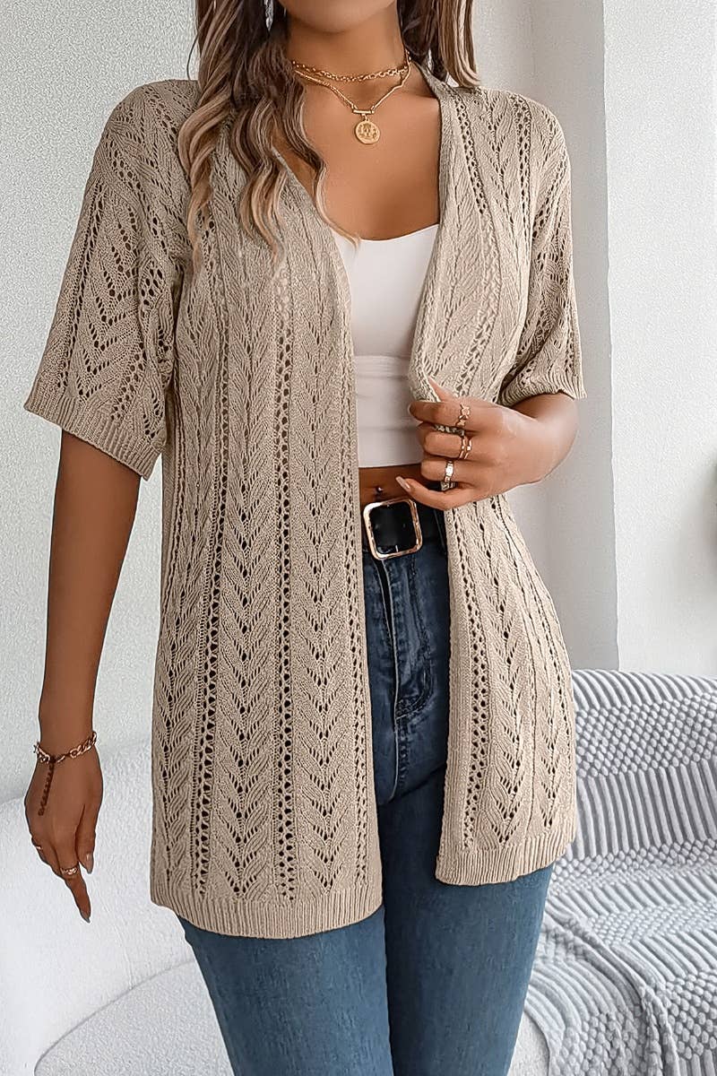 HOLLOW-KNIT SUNSCREEN SHIRT