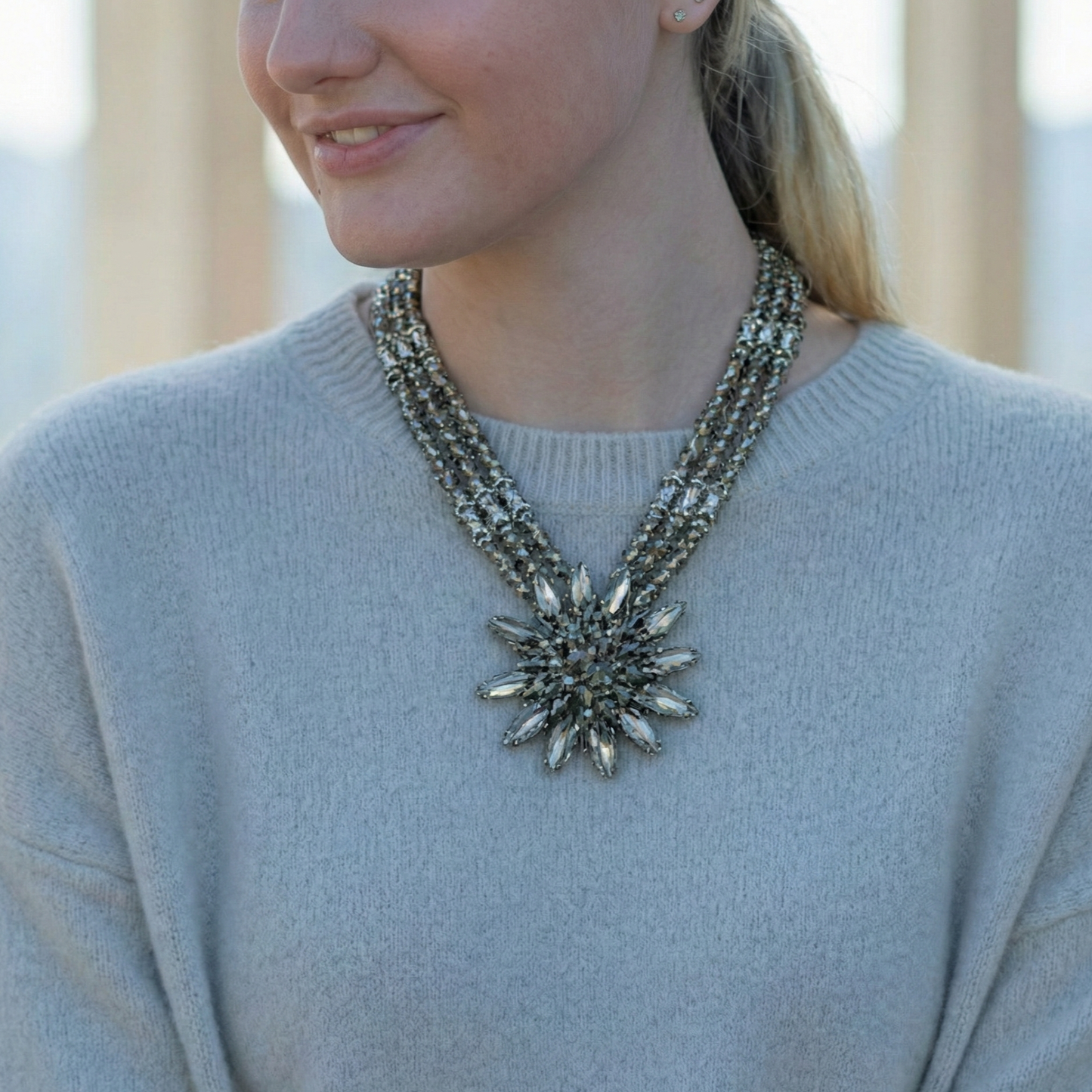 Chunky Snowflake Necklace | Handmade Statement Jewelry