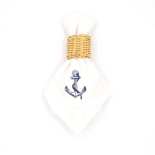 Anchor Embroidered Set of 4