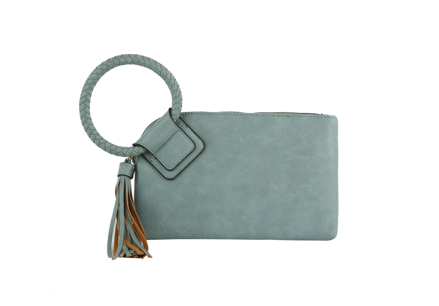 Braided Ring Handle Wristlet Clutch
