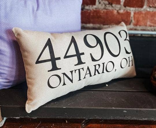 Zip Code and Town Pillows