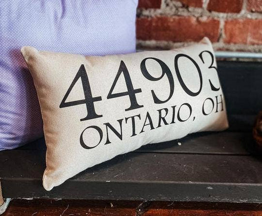 Zip Code and Town Pillows