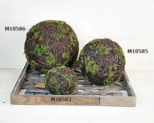 M10583- 4in Mossy Rattan Twig Ball