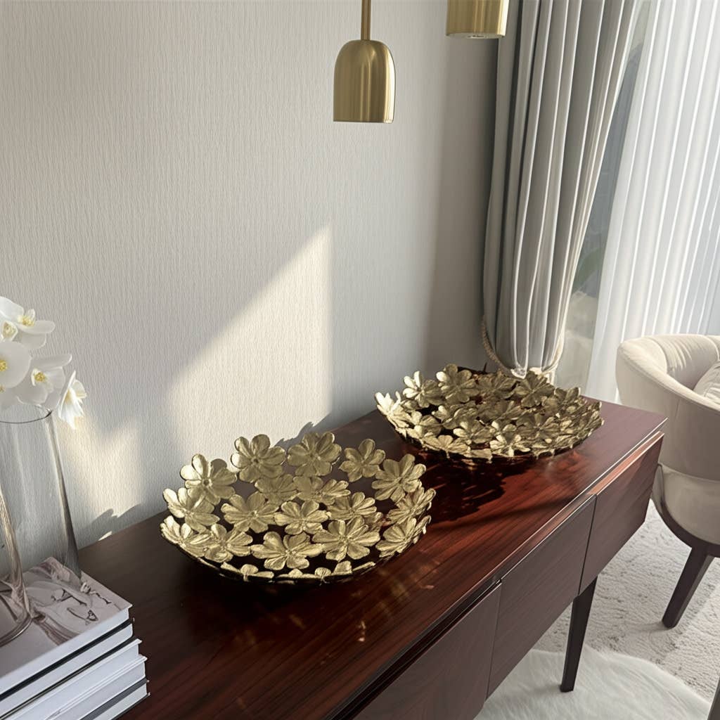 Gold Metal Cut-Out Flower 18 in.