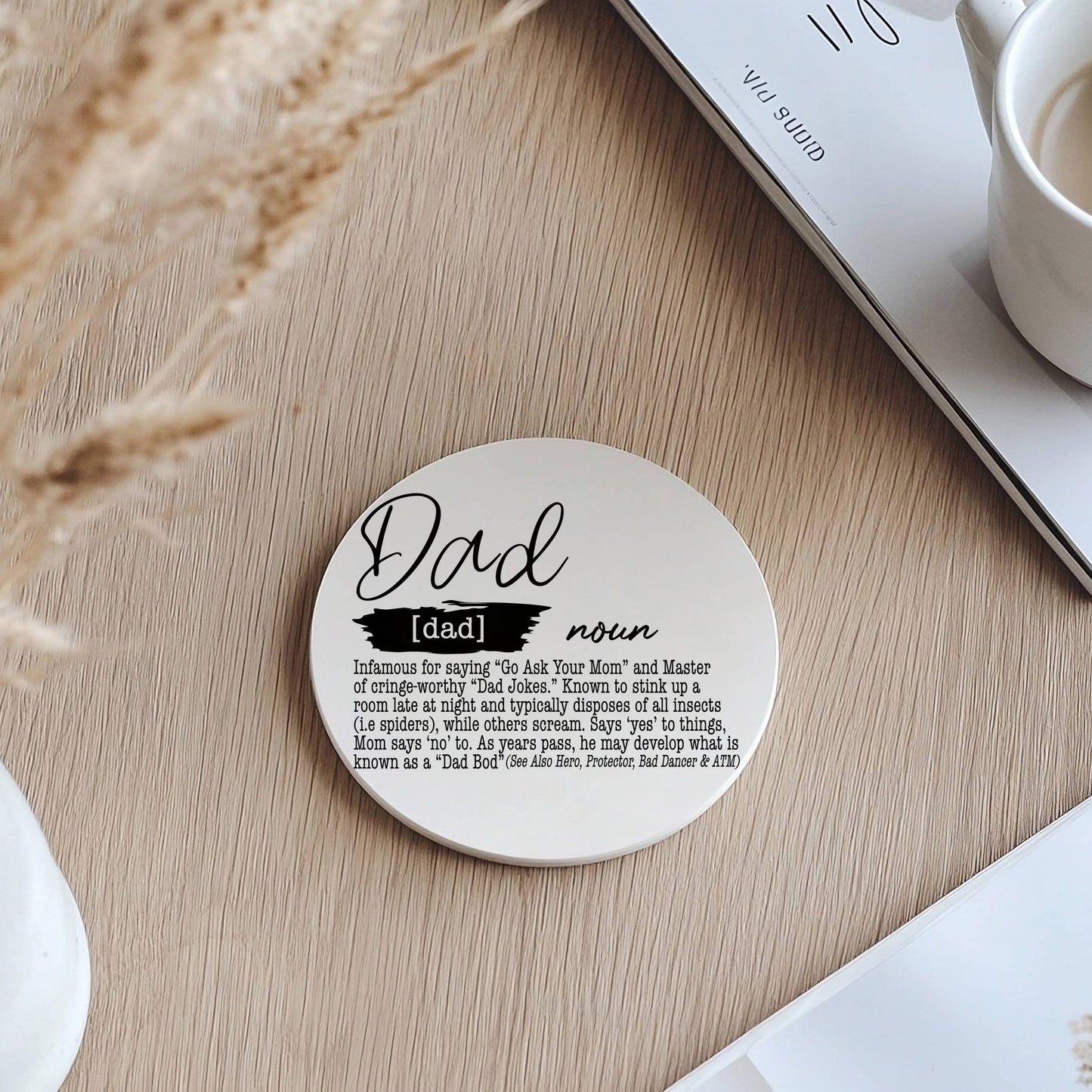 Mom Life Ceramic Drink Coaster | Funny Barware Gift Parents