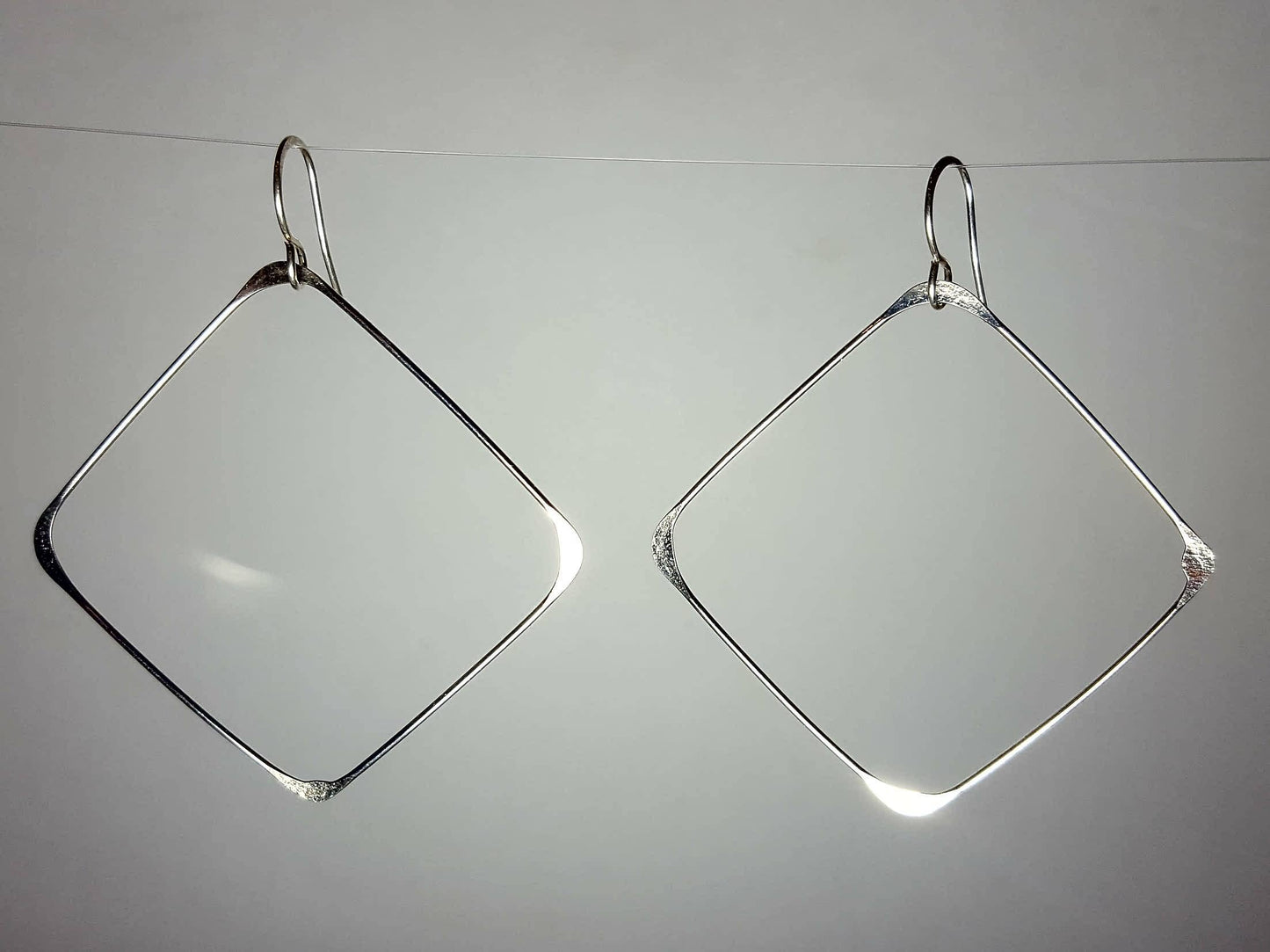 Sterling Silver Earrings Giant Squares