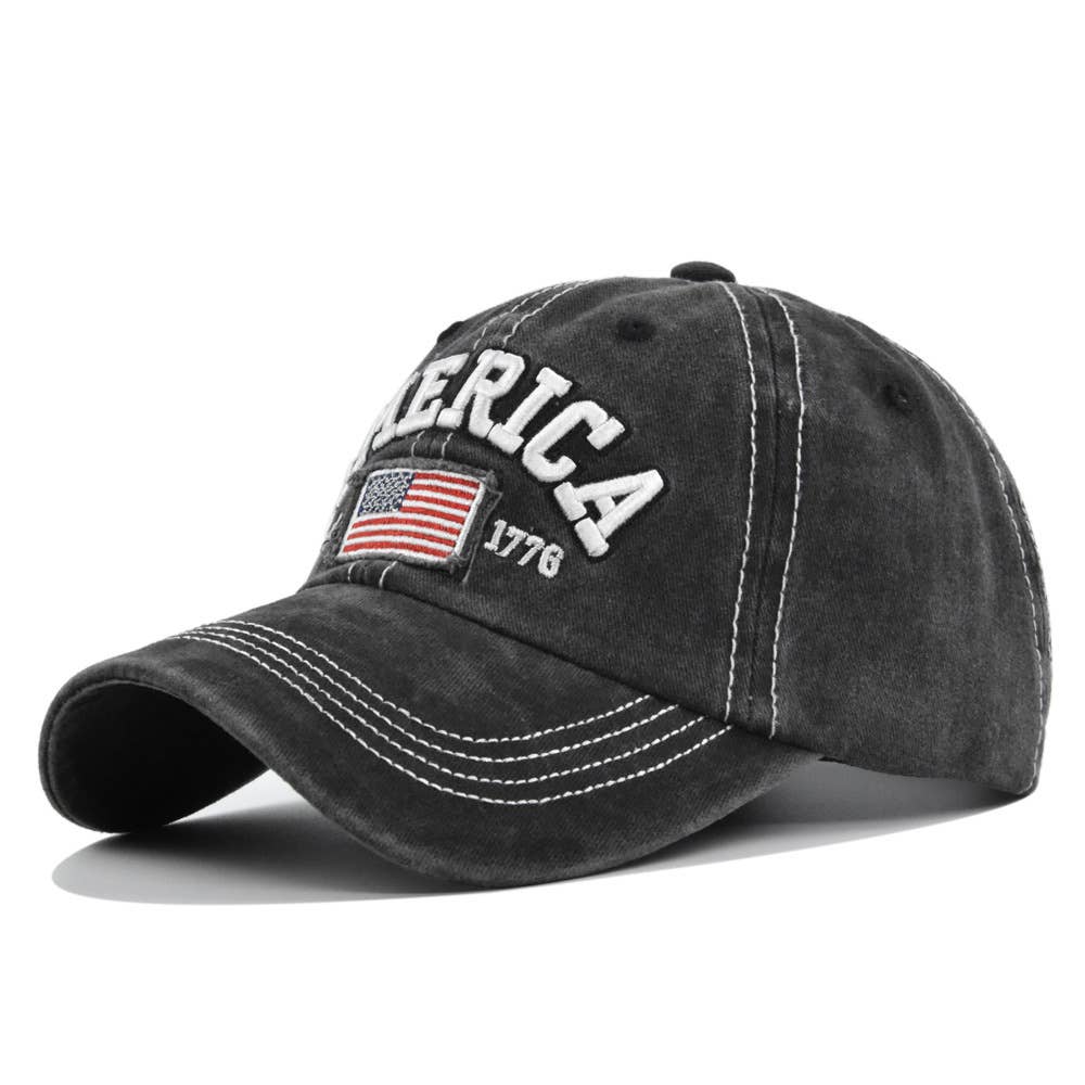 Fourth of July hat American flag embroidery baseball cap