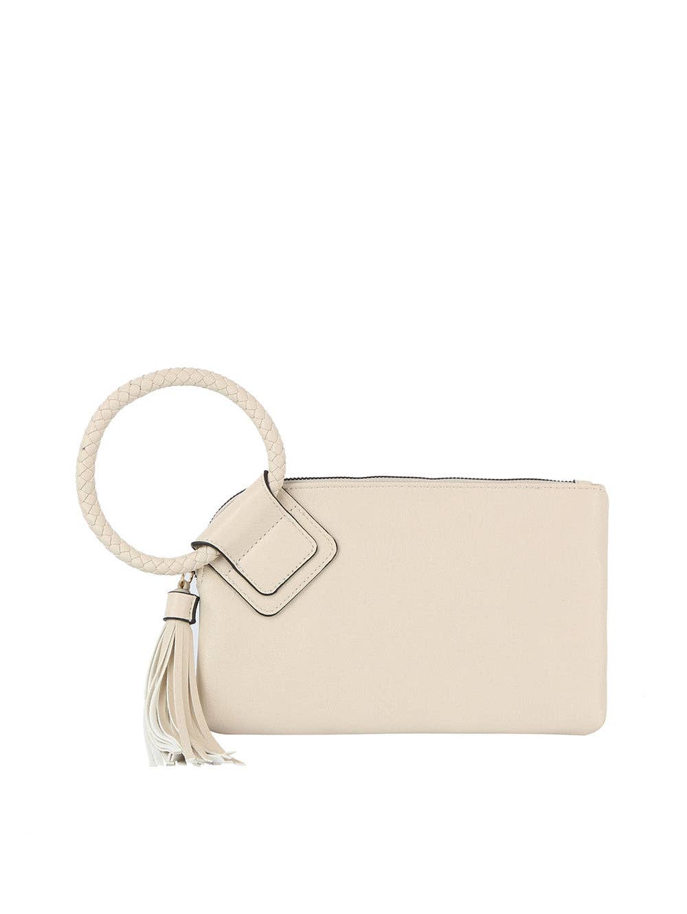 Braided Ring Handle Wristlet Clutch