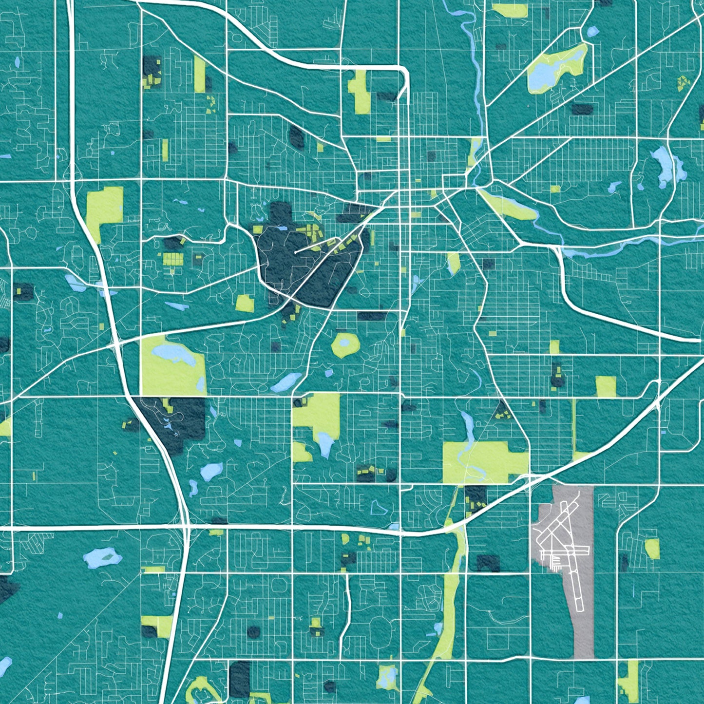 Wendell City Map Print -