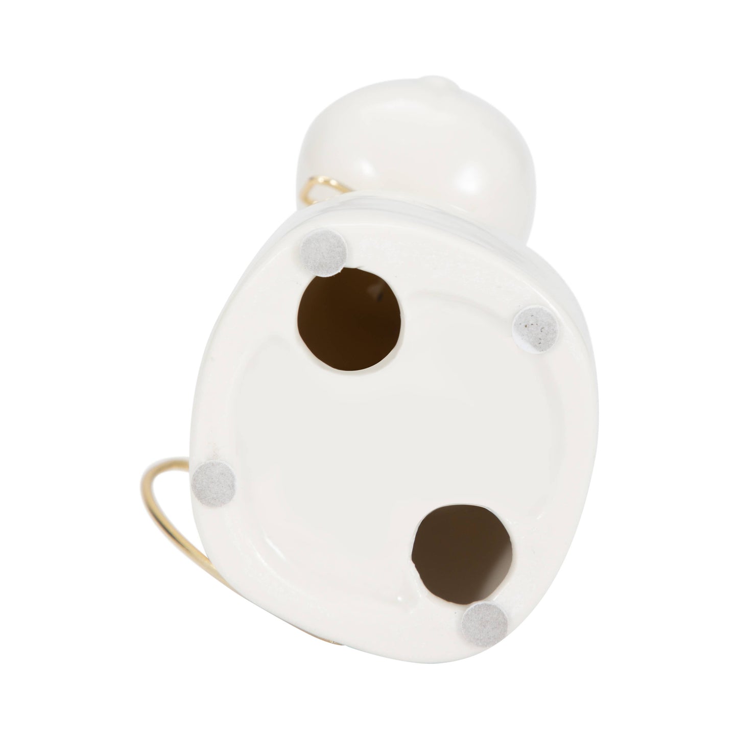 Figurine - White Ceramic Dog with Glasses and Bowtie, 7 in.