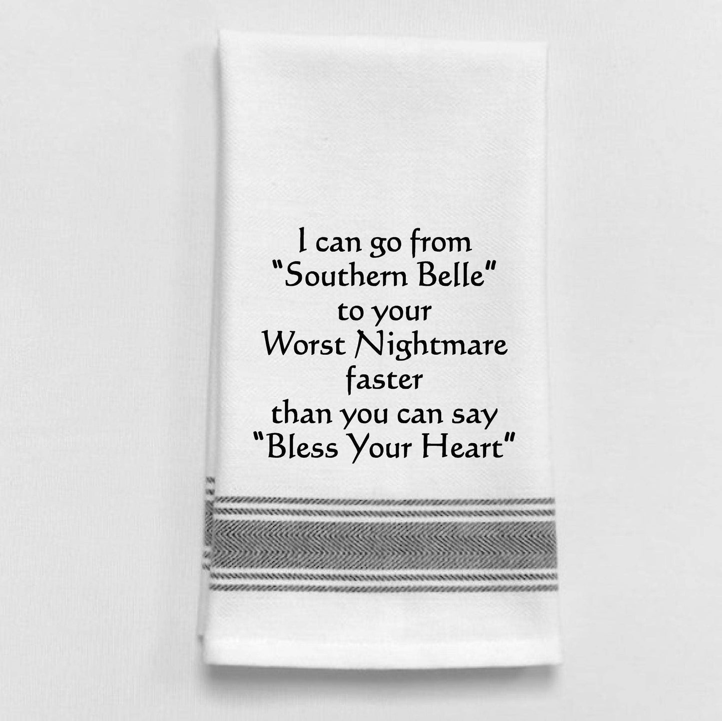 BB-I-295 White Kitchen Towel "I can go from..."