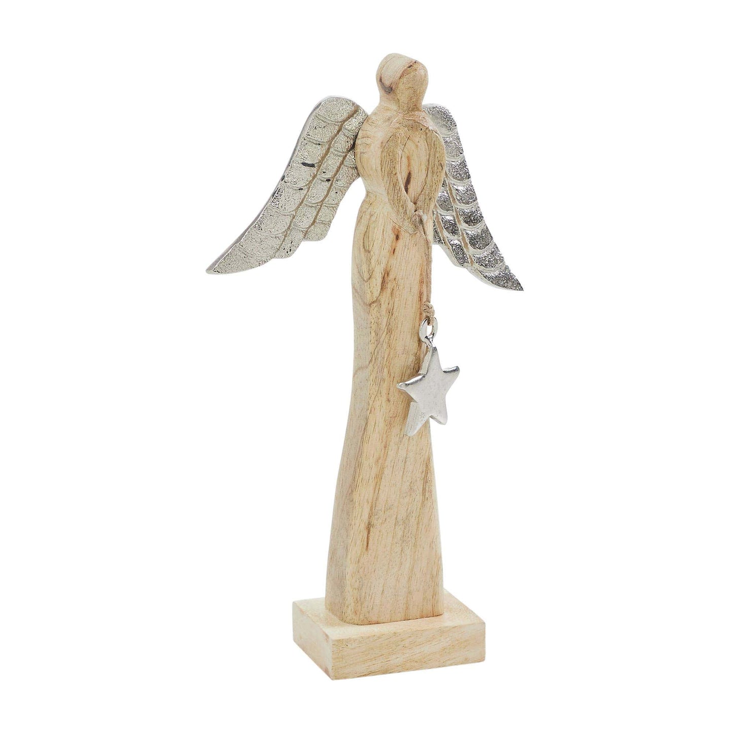 Sm Wood Angel 9.25x5.25x2