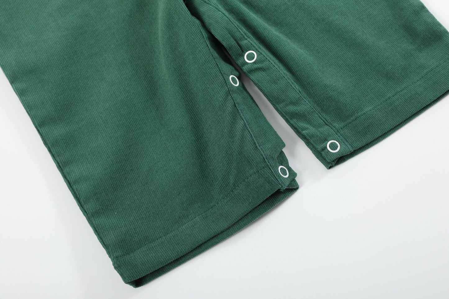 Green Corduroy Santa Smocked Overalls