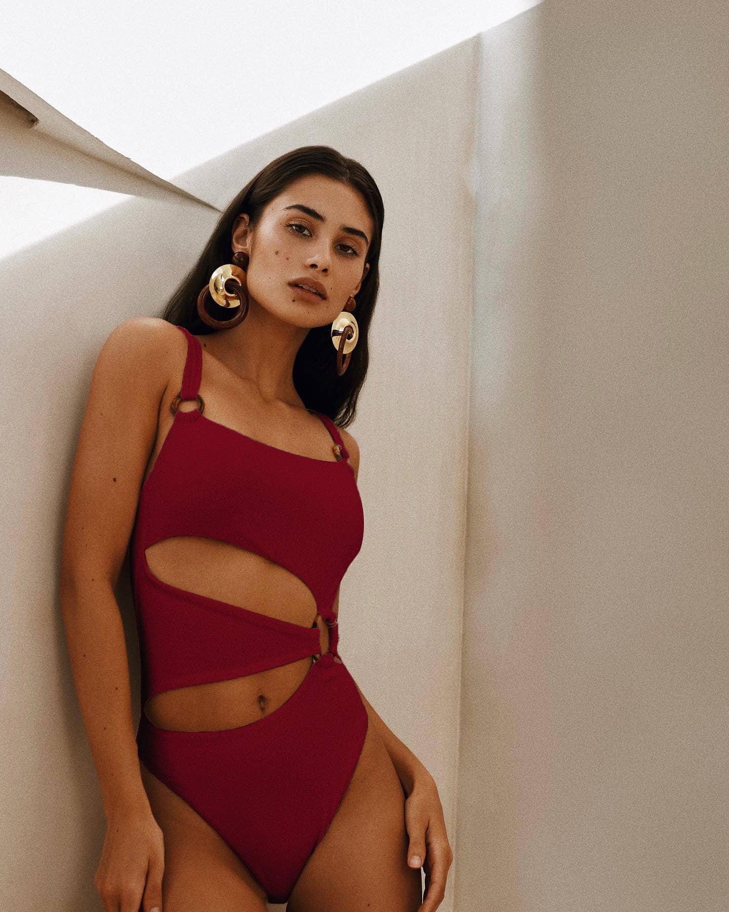 Sexy Hollow Out Solid Color One Piece Swimwear DPSW1118