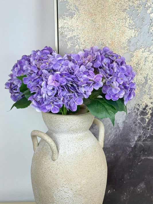 20" Real Touch Realistic  Antique Faux Hydrangea Stems
