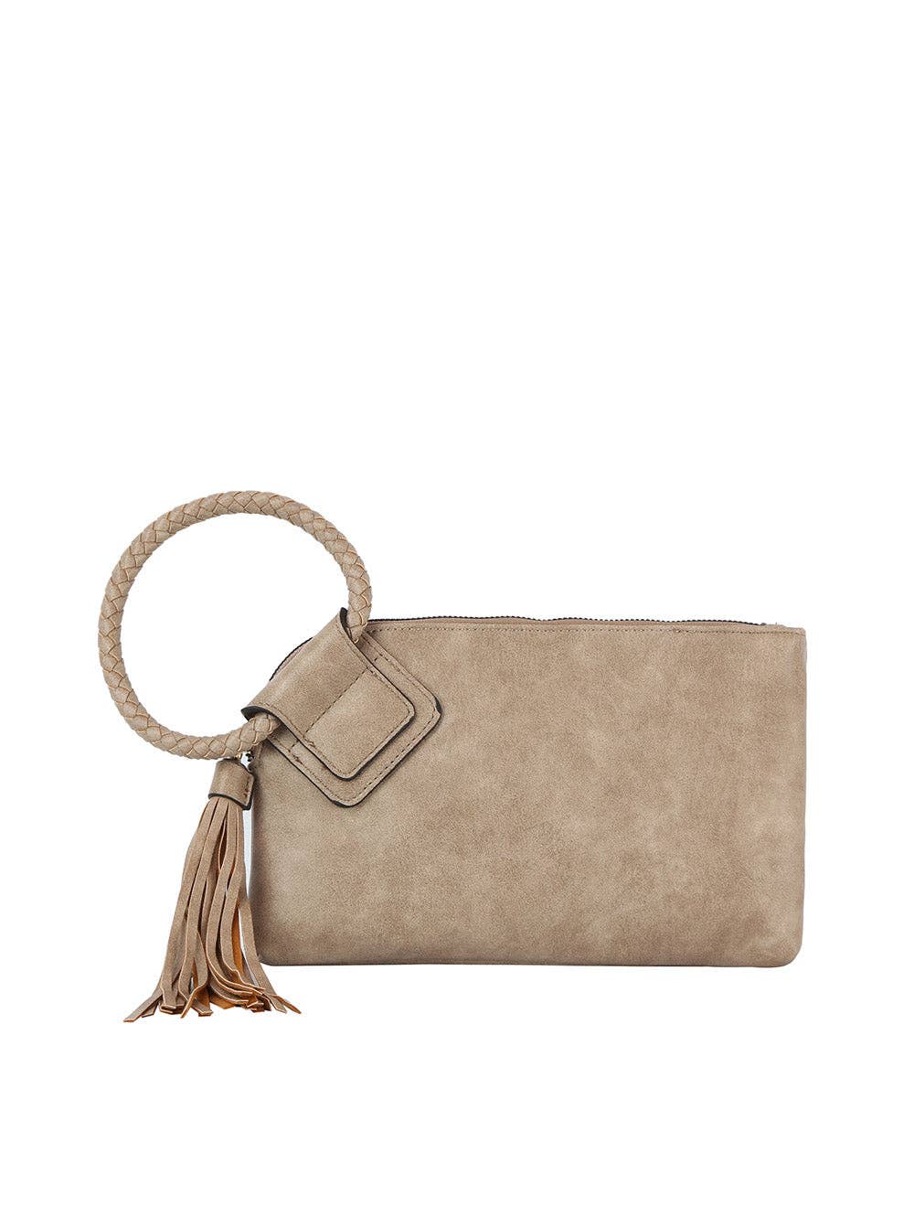 Braided Ring Handle Wristlet Clutch