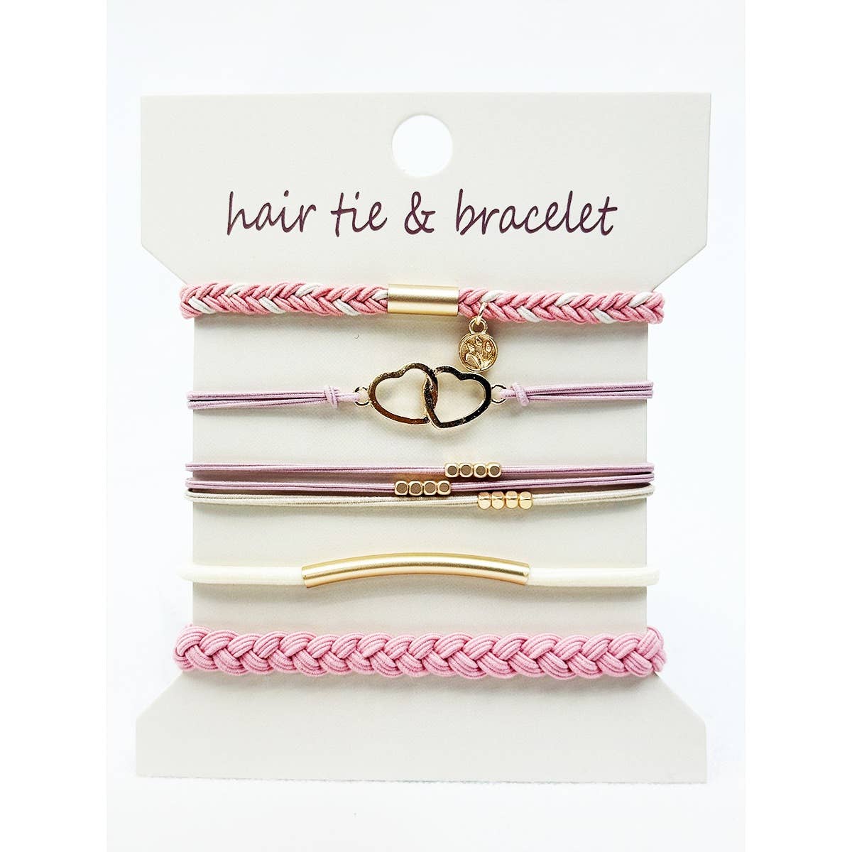 Boho Inspired HEART Theme Hair Tie Bracelets