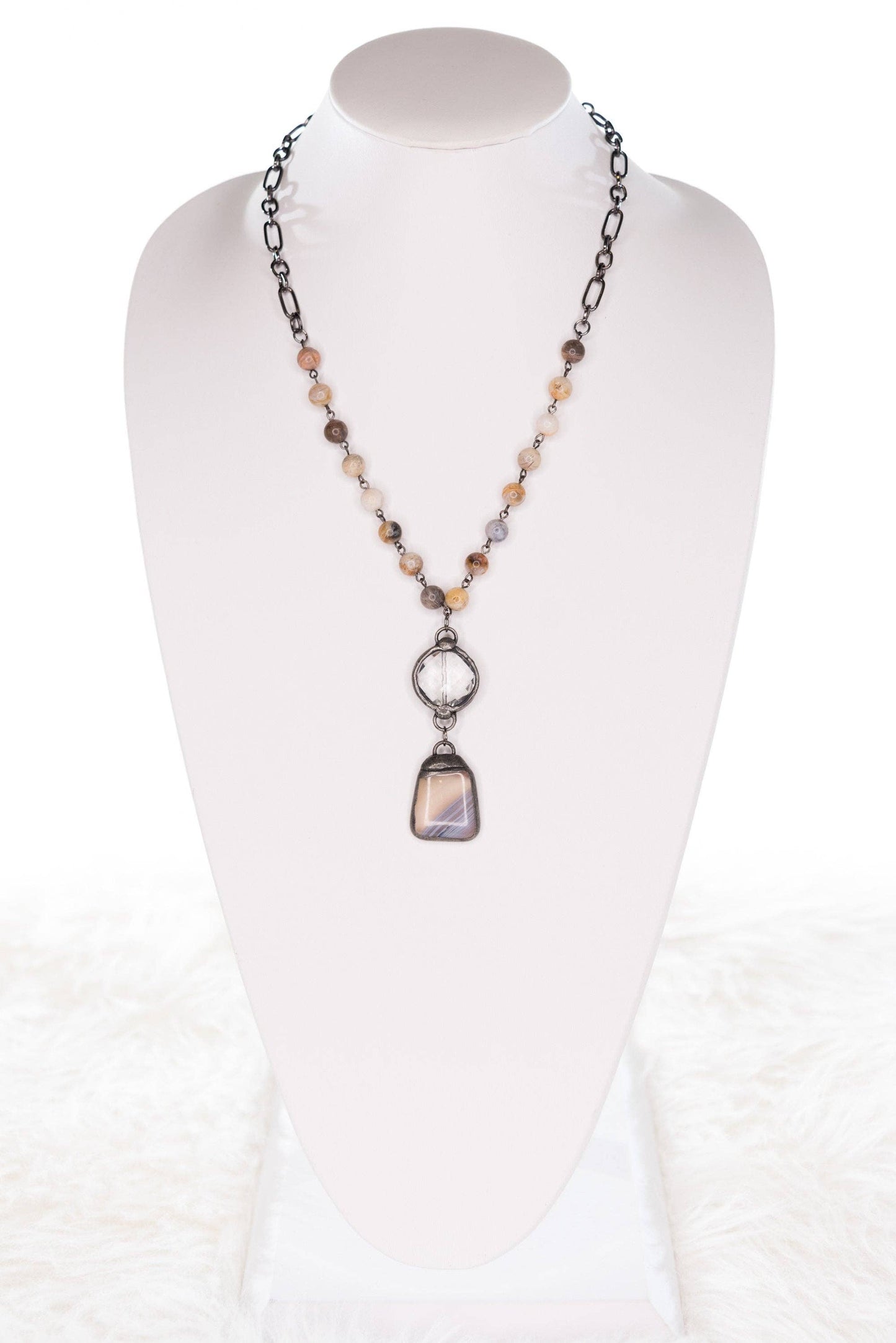Sophie Necklace in Bamboo Agate
