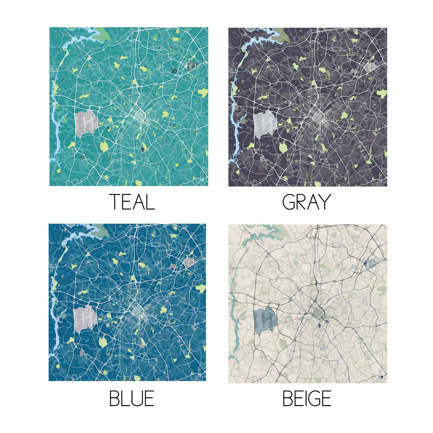 Charlotte North Carolina Map Art Tile - Ceramic Tile Sign