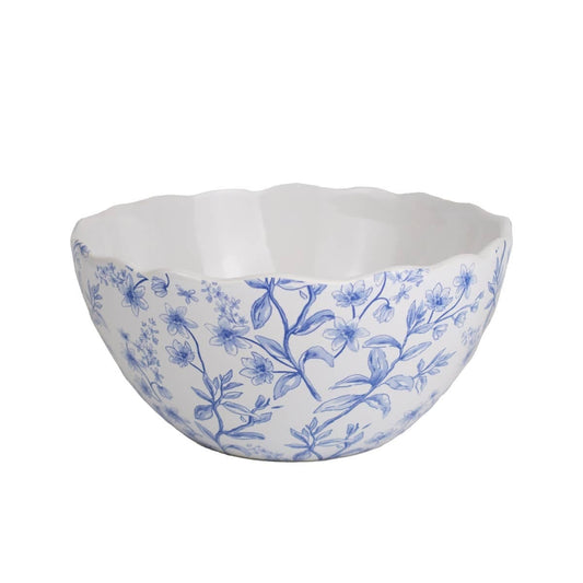 Aldridge Garden Bowl   White/Blue   4x8