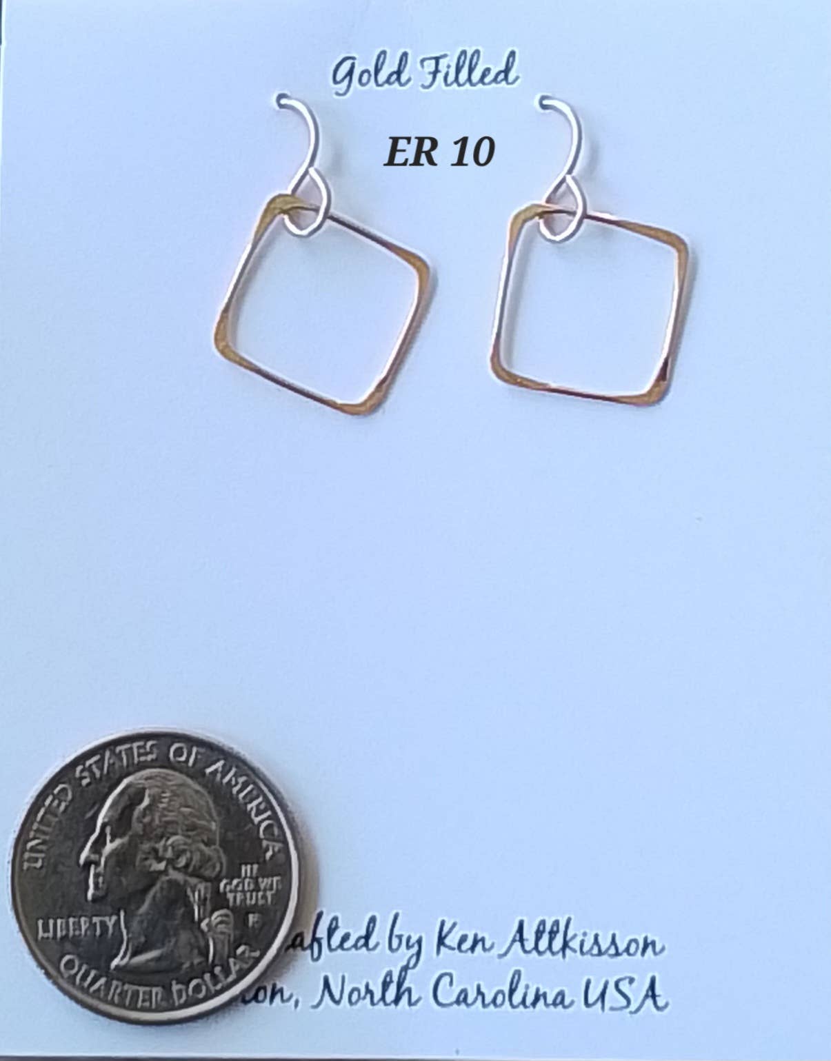 14k Gold Filled Earrings Small Squares