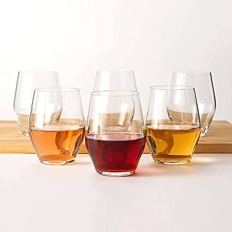Sante Stemless Crystal Wine Glasses- (15oz) (1pc)
