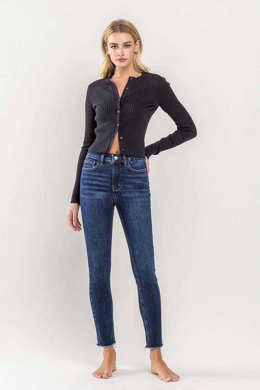 TUMMY CONTROL HIGH RISE CROP SKINNY JEANS LV1208