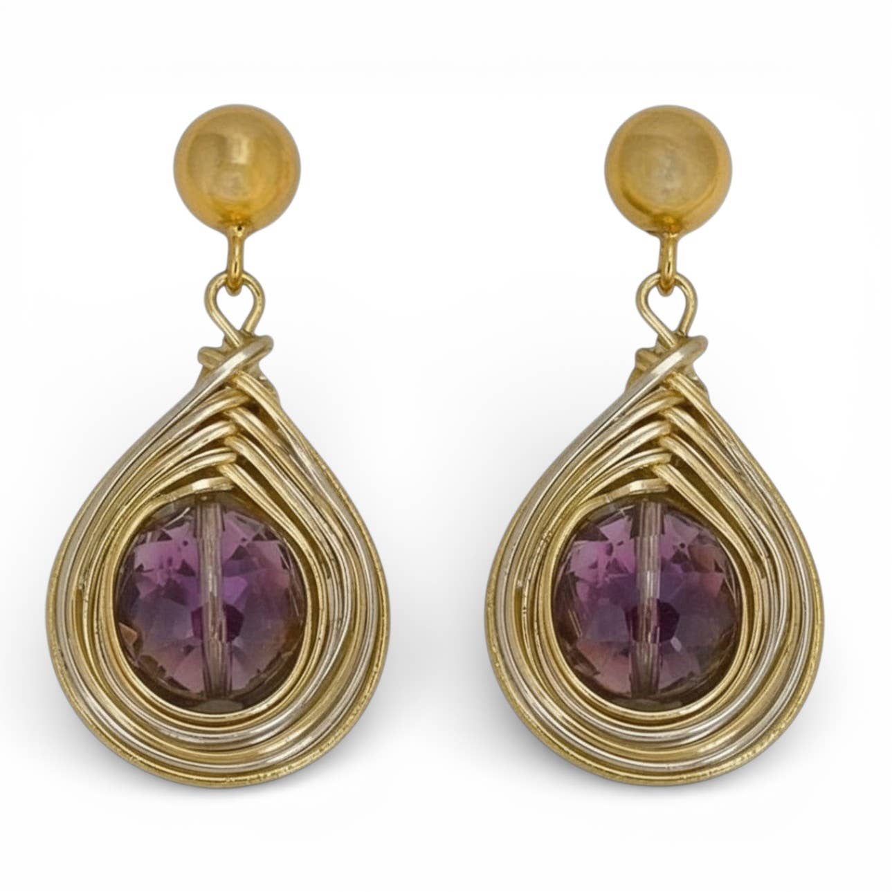 Aurora Borealis Wire Wrap Earrings | Statement Jewelry