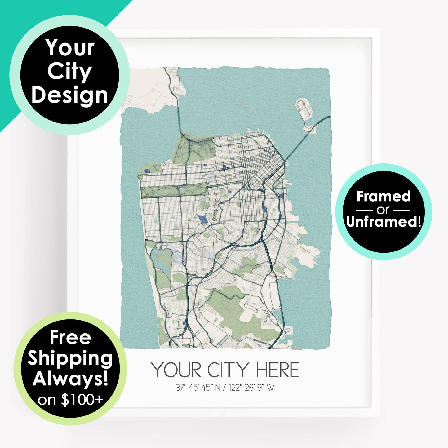 Wendell City Map Print -