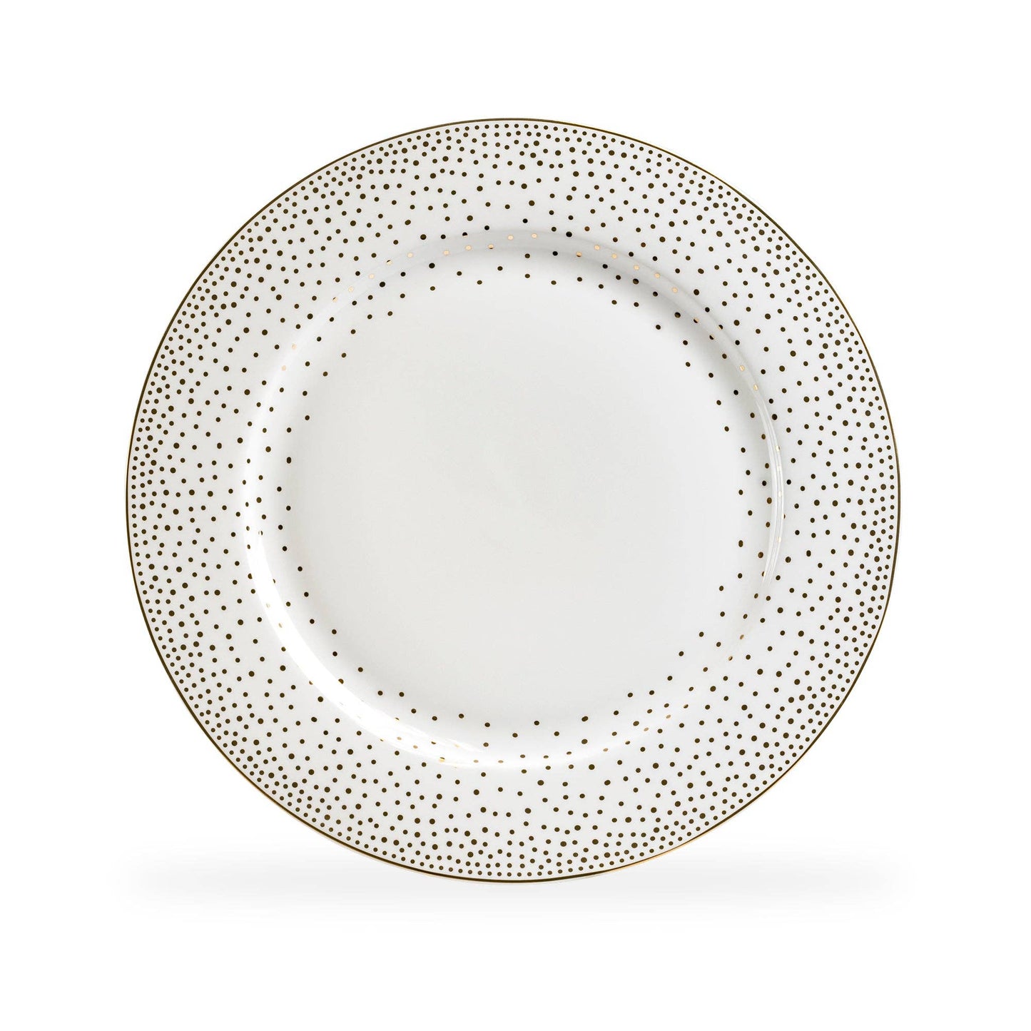 Gold Dots White 11" Bone China Dinner Plate