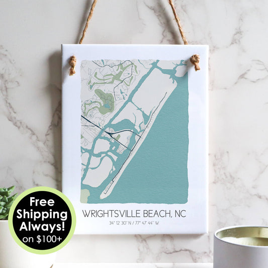 Wrightsville Beach North Carolina city map ceramic tile sign