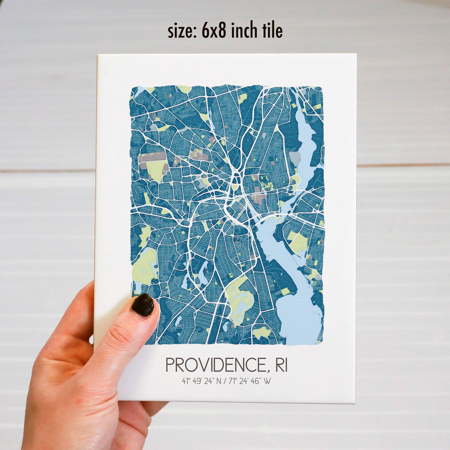 Watercolor City Map Tile Sign - Rectangle - Custom Order