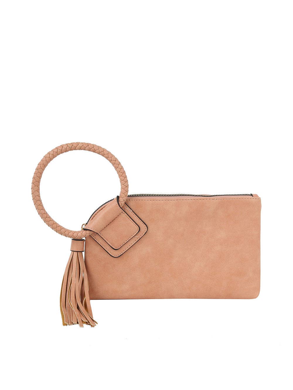 Braided Ring Handle Wristlet Clutch