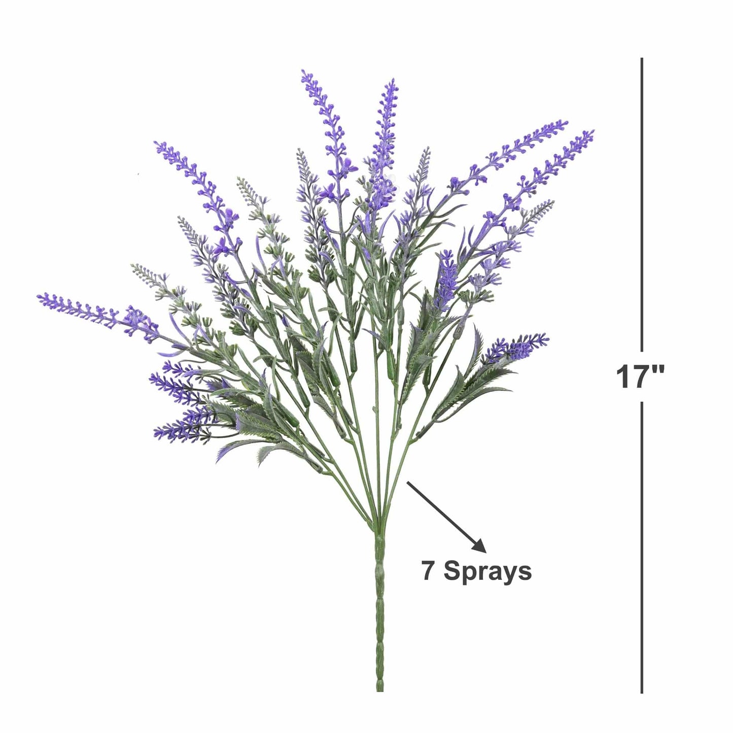 17" Artificial Lavender Bush-7 sprays-Lush and natural