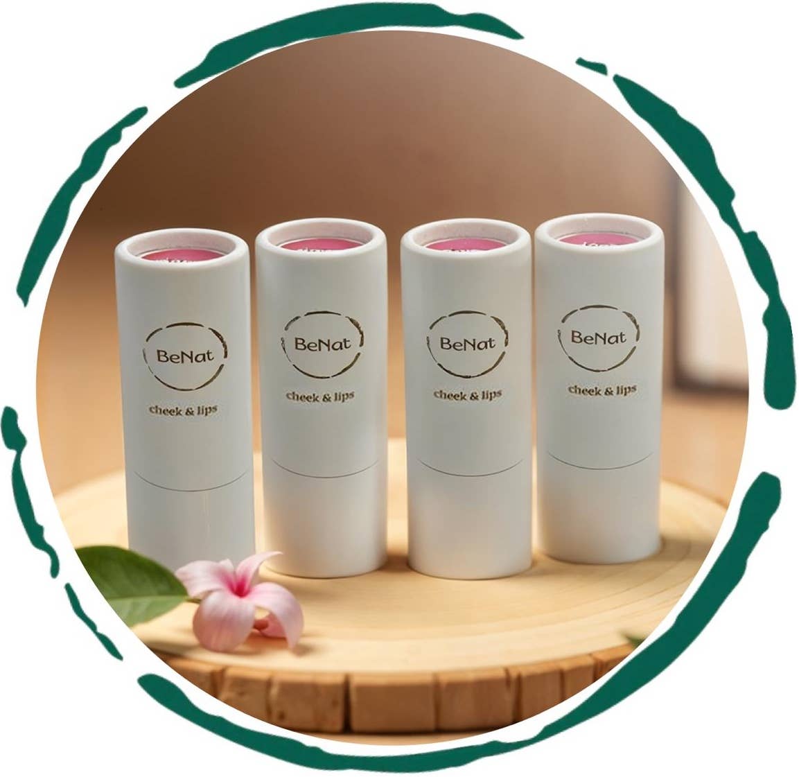 Lip & Cheek Balm. 2 in 1 Natural Bloom Lipstick.