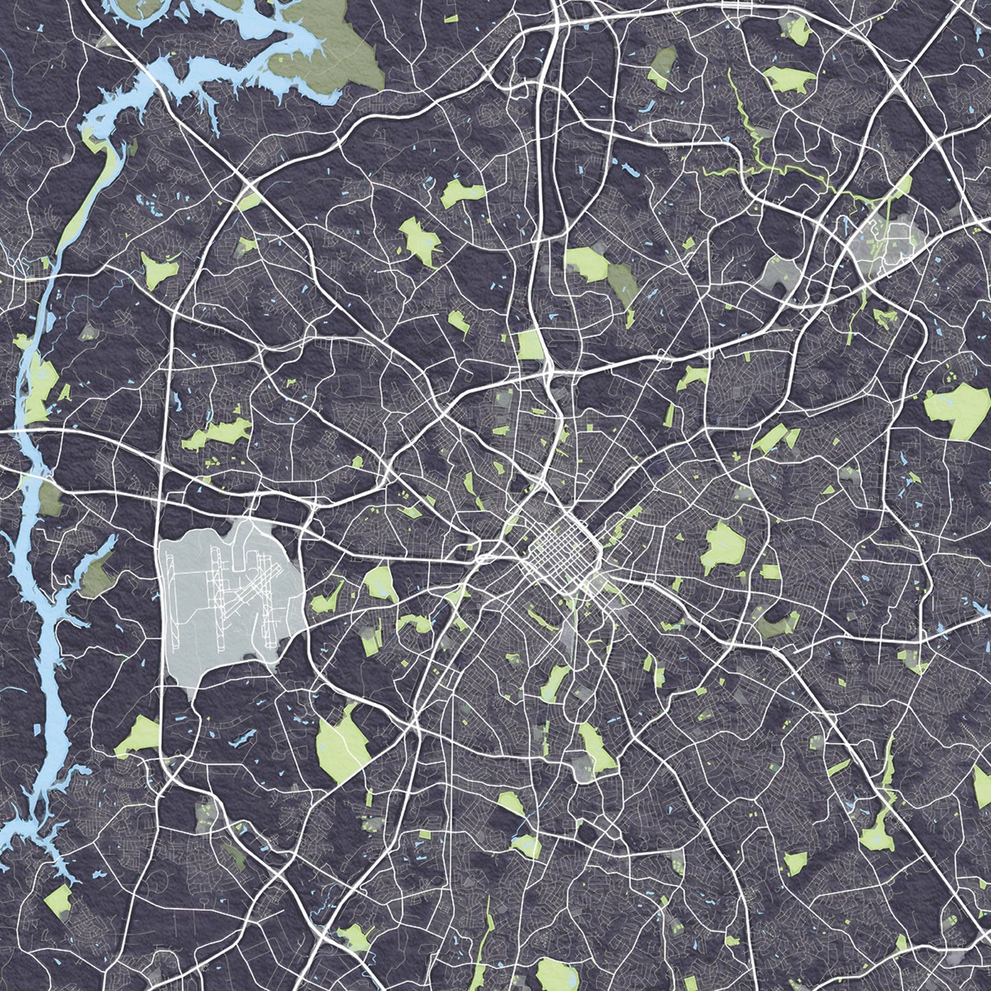 Charlotte North Carolina Map Art Tile - Ceramic Tile Sign