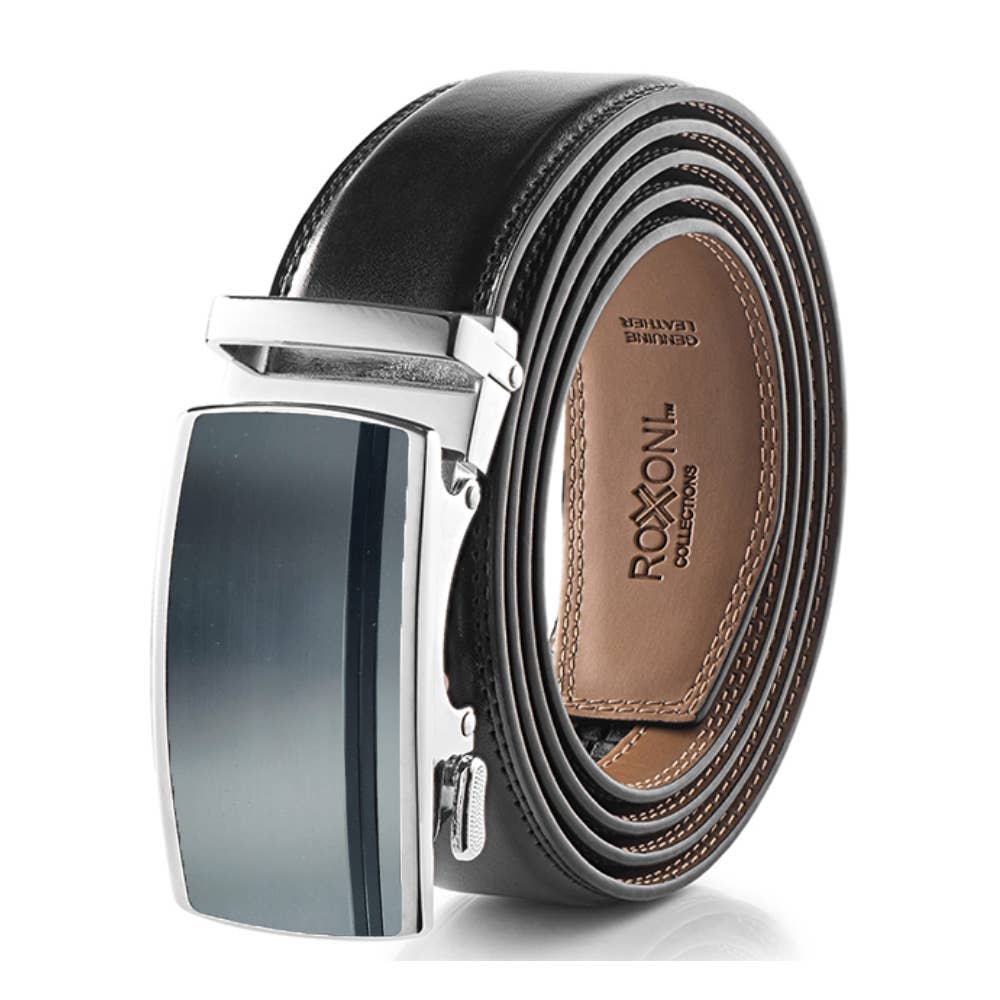 Men’s Genuine Leather Ratchet Belt with Automatic Buckle