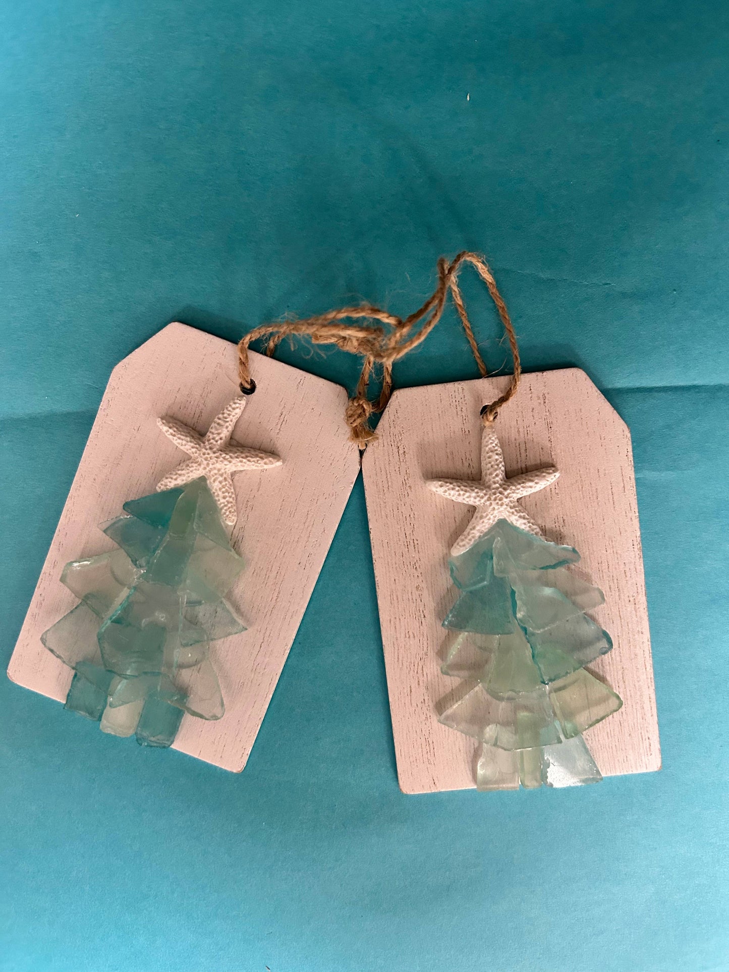 Plank Seaglass Tree Christmas Ornament/Gift Tag